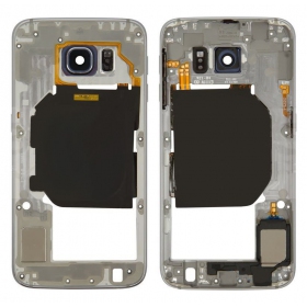 Samsung G920F Galaxy S6 binnenbehuizing (zwart) (gebruikt Grade B, origineel)