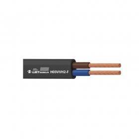 Flexibele kabel Lietkabelis OMYp 2x1 mm² koper PVC CPR Eca 300 V 100 m rol.