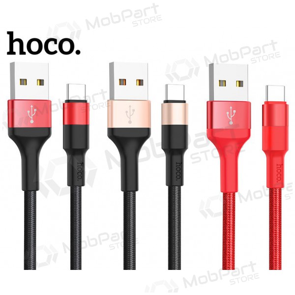 USB kabel Hoco X26 Type-C 1.0m (zwart / gouden)