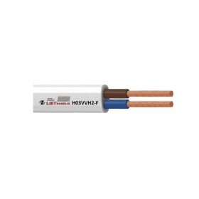 Flexibele kabel Lietkabelis OMYp 2x1.0 mm² koperen PVC CPR Eca 300 v 100 m rol.
