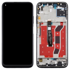 Huawei P40 Lite scherm (zwart) (met een frame) (gebruikt grade A, origineel)