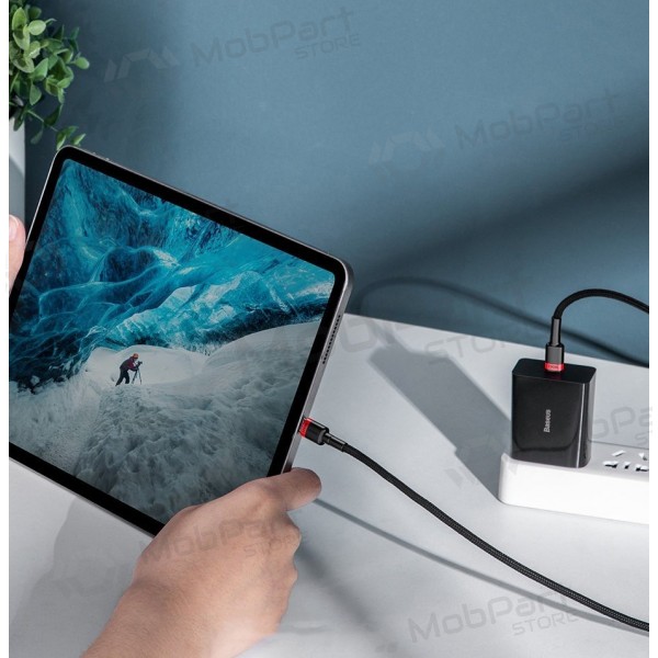 USB kabel Baseus Cafule PD100W Type-C 2.0m grijs-zwart CATKLF-ALG1