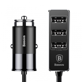 Autolader Baseus CCTON-01 (4xUSB 5.5A) (zwart)