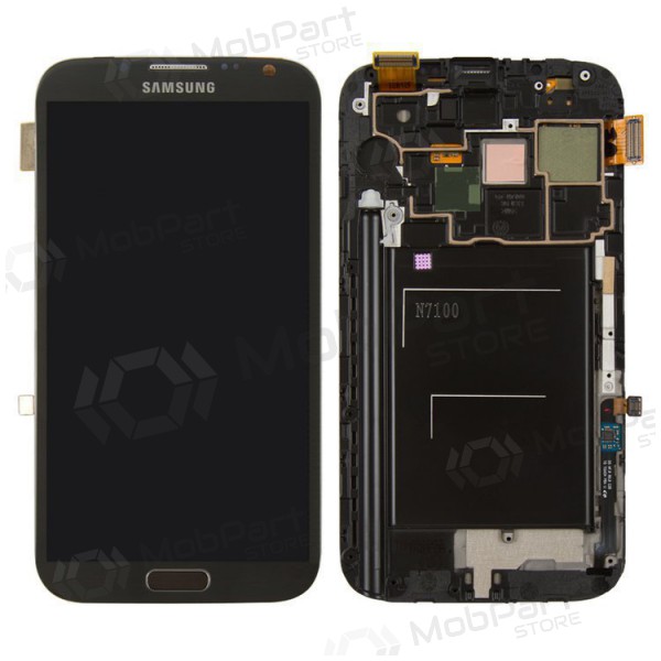 Samsung N7100 Galaxy Note 2 scherm (zwart) (met een frame) (service pack) (origineel)