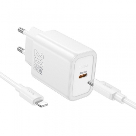 Lader Hoco N60 20W GaN USB-C + USB-C to Lightning cable 1.0m wit