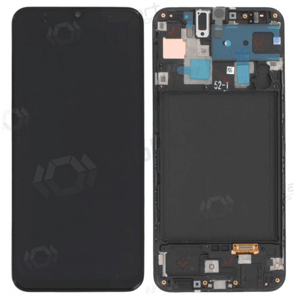 Samsung Galaxy A30 scherm (zwart) (met een frame) (origineel)