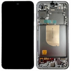 Samsung Galaxy S23 FE scherm (grafitas) (met een frame) (refurbished)