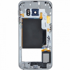 Samsung G925F Galaxy S6 Edge binnenbehuizing (grijs / blauw) (gebruikt grade B, origineel)