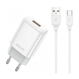 Lader buitinis Jellico EU01 2.4A USB + Type-C wit