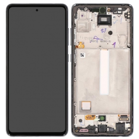 Ekranas Samsung A525/A526 A52 4G/5G 2021 su lietimui jautriu stikliuku en rėmeliu Awesome Black OLED (real size)