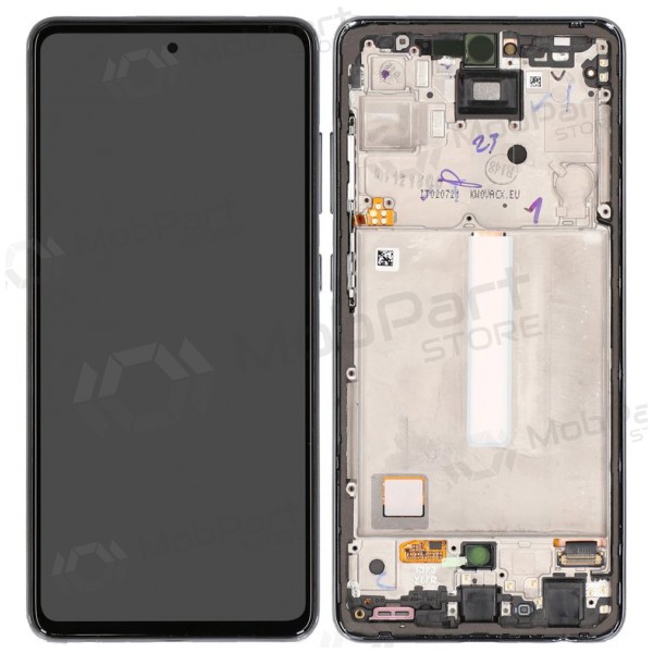 Ekranas Samsung A525/A526 A52 4G/5G 2021 su lietimui jautriu stikliuku en rėmeliu Awesome Black OLED (real size)