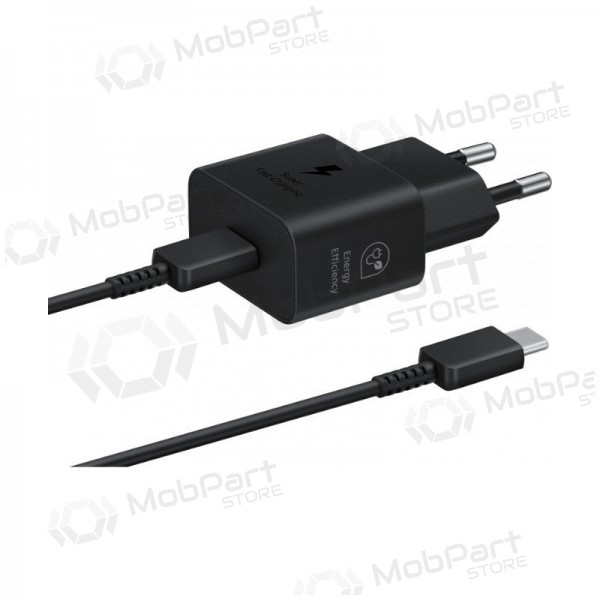 Lader origineel Samsung EP-T2510XBEGEU 25W + USB-C kabel in het pakket zwart