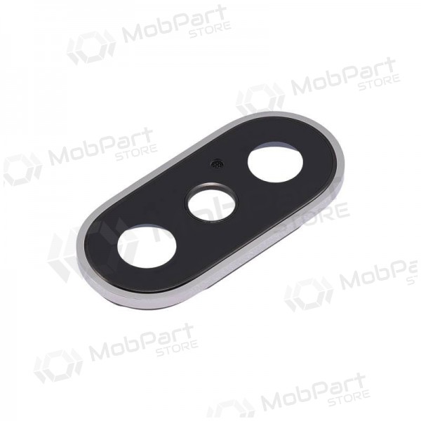 Apple iPhone X camera glas (zilverachtig) (met een frame)
