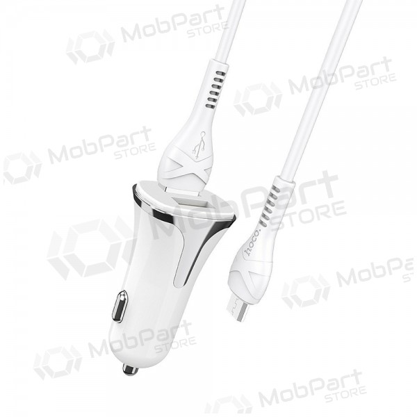 Lader automobilinis Hoco Z31 Quick Charge 3.0 (3.4A) x 2 USB + microUSB (wit)