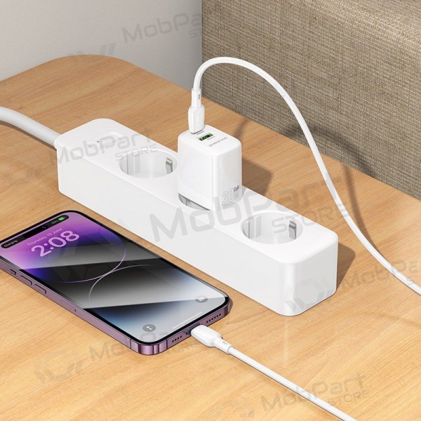 Lader Borofone BN29 30W USB-C/USB-A + USB-C to Lightning cable 1.0m wit