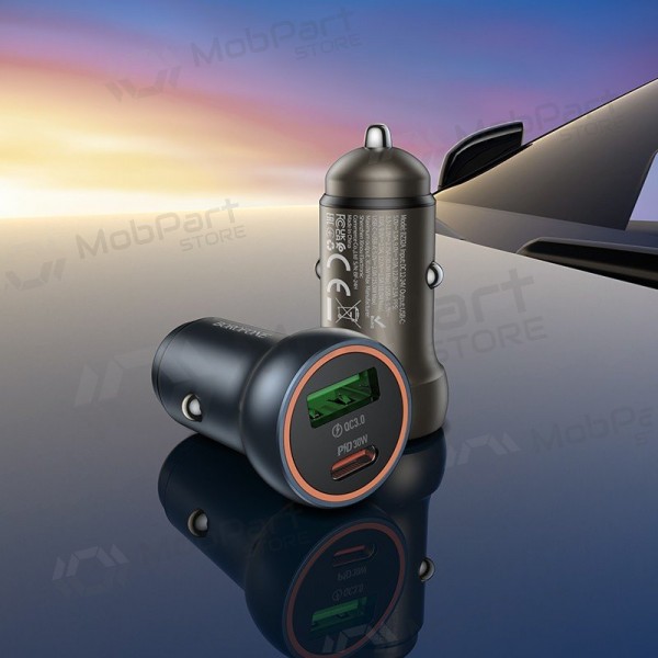 Autolader Borofone BZ32A USB-C/USB-A 30W grijs