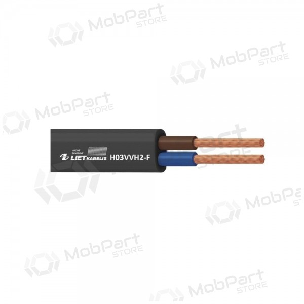 Flexibele kabel Lietkabelis OMYp 2x0.75 mm² koperen PVC CPR Eca 300 V 100 m rol