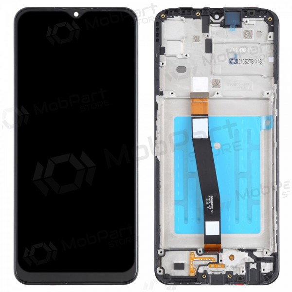 Samsung Galaxy A22 5G scherm (zwart) (met een frame) (origineel)