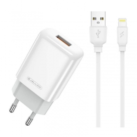 Lader buitinis Jellico EU01 2.4A USB + Lightning wit