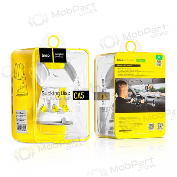 Automobilinis Universeel telefono laikiklis Hoco CA5, attached to the window, short-rigid leg kojelė wit