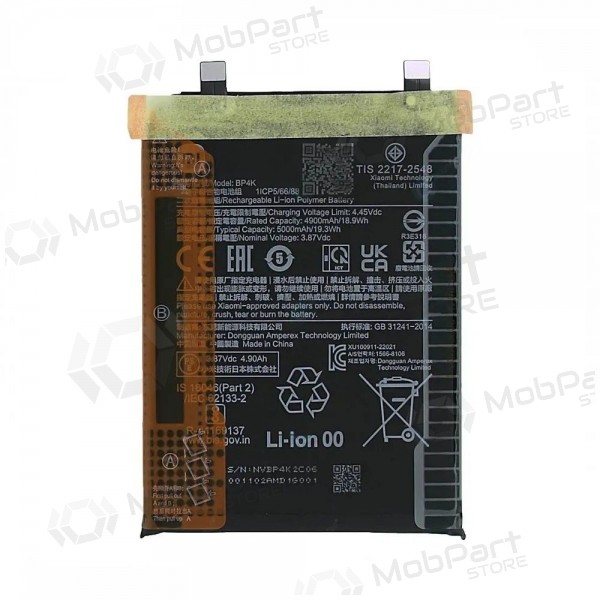 Akumuliatorius origineel Xiaomi Redmi Note 12 Pro 5G/Poco X5 Pro 5G/Poco F5 5G 5000mAh BP4K (service pack)