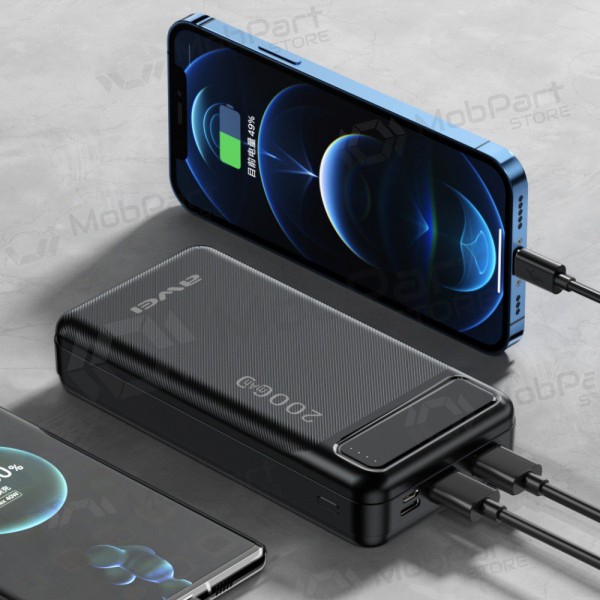 Externe batterij Power Bank Awei P6K 5V/2.1A 20000mAh zwart