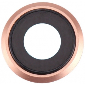 Apple iPhone 8 / SE 2020 camera glas (gouden) (met een frame)